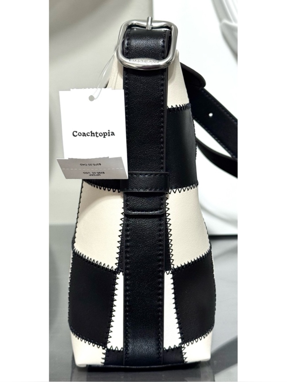 COACH Alter/Ego Slouchy Shoulder Bag, BLACK/ CHALK - Picture 5 of 13